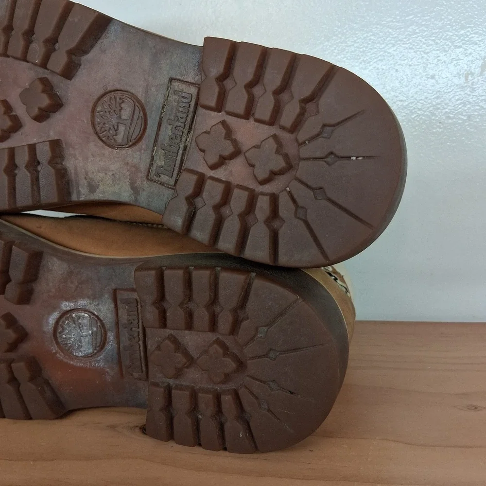 Vintage Y2K Timberland Leather Ankle Chukka Boots‎ Spell Out Logo Women's 8 M